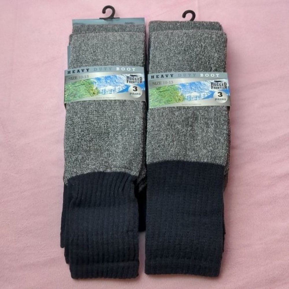 Rugged Frontier 6 pairs Heavy Duty Boot Socks Size 10-13.